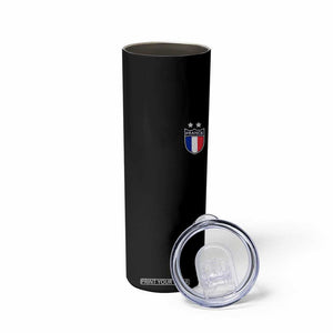 Vintage France Football Crest Two Stars French Flag Skinny Tumbler