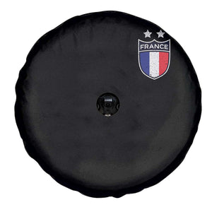 Vintage France Football Crest Two Stars French Flag Spare Tire Cover