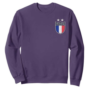 Vintage France Football Crest Two Stars French Flag Sweatshirt