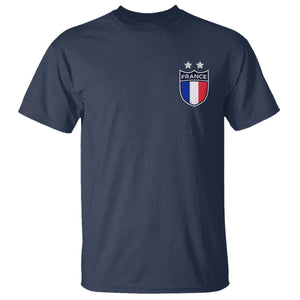 Vintage France Football Crest Two Stars French Flag T Shirt