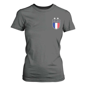 Vintage France Football Crest Two Stars French Flag T Shirt For Women