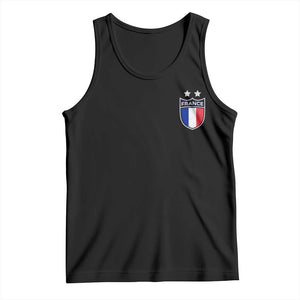 Vintage France Football Crest Two Stars French Flag Tank Top