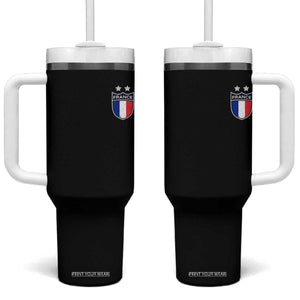 Vintage France Football Crest Two Stars French Flag Tumbler With Handle