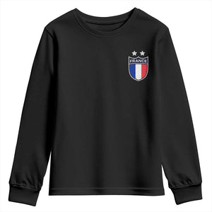 Vintage France Football Crest Two Stars French Flag Youth Sweatshirt