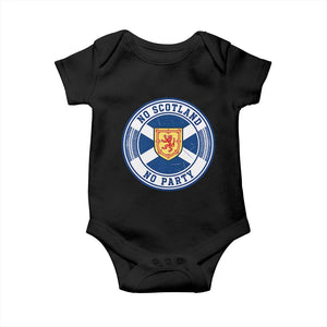 No Scotland No Party Baby Onesie Scottish Lion Rampant Crest Vintage Saltire Flag
