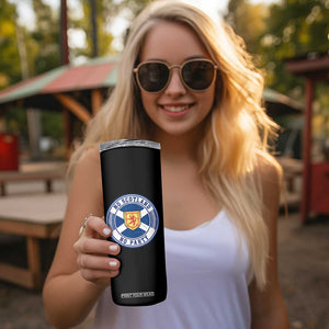 No Scotland No Party Skinny Tumbler Scottish Lion Rampant Crest Vintage Saltire Flag TS11 Print Your Wear
