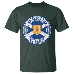 No Scotland No Party T Shirt Scottish Lion Rampant Crest Vintage Saltire Flag