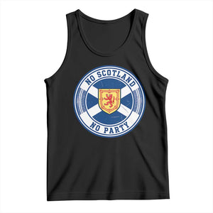 No Scotland No Party Tank Top Scottish Lion Rampant Crest Vintage Saltire Flag