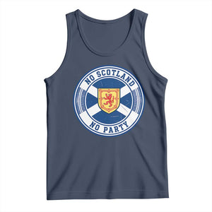 No Scotland No Party Tank Top Scottish Lion Rampant Crest Vintage Saltire Flag
