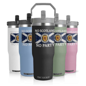 No Scotland No Party Flip Straw Tumbler Lion Rampant Crest Scottish Tartan Flag TS11 Print Your Wear