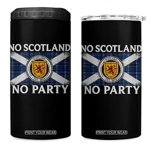No Scotland No Party 4 in 1 Can Cooler Tumbler Lion Rampant Crest Scottish Tartan Flag TS11 One Size: 16 oz Black Print Your Wear