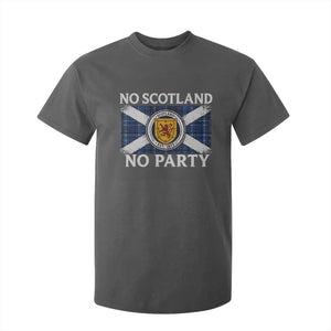 No Scotland No Party T Shirt For Kid Lion Rampant Crest Scottish Tartan Flag