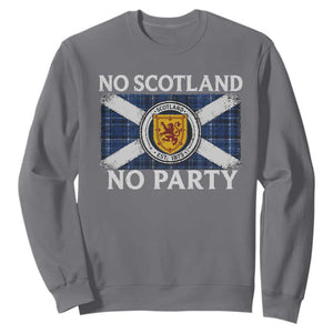No Scotland No Party Sweatshirt Lion Rampant Crest Scottish Tartan Flag