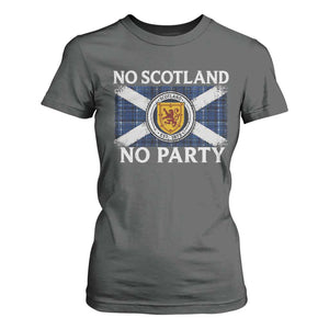 No Scotland No Party T Shirt For Women Lion Rampant Crest Scottish Tartan Flag