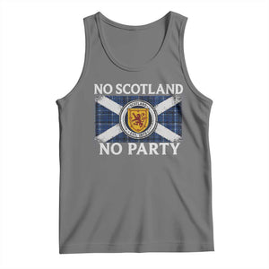 No Scotland No Party Tank Top Lion Rampant Crest Scottish Tartan Flag