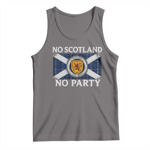 No Scotland No Party Tank Top Lion Rampant Crest Scottish Tartan Flag