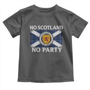 No Scotland No Party Toddler T Shirt Lion Rampant Crest Scottish Tartan Flag