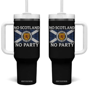 No Scotland No Party Tumbler With Handle Lion Rampant Crest Scottish Tartan Flag TS11 One Size: 40 oz Black Print Your Wear