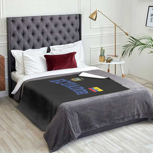 Ecuador Vintage Throwback Soccer Jersey Style Throw Blanket Ecuadorian Hispanic Heritage