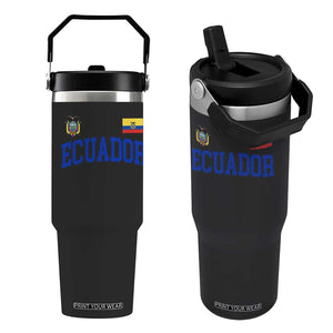 Ecuador Vintage Throwback Soccer Jersey Style Flip Straw Tumbler Ecuadorian Hispanic Heritage