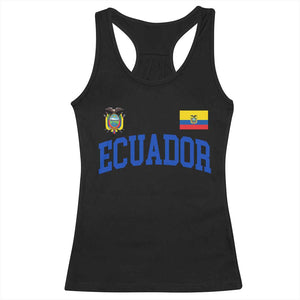 Ecuador Vintage Throwback Soccer Jersey Style Racerback Tank Top Ecuadorian Hispanic Heritage