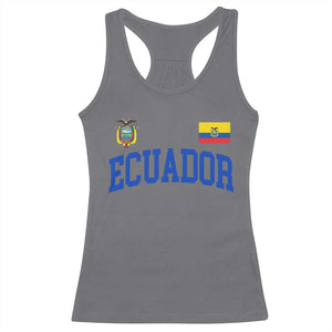 Ecuador Vintage Throwback Soccer Jersey Style Racerback Tank Top Ecuadorian Hispanic Heritage