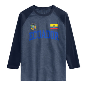 Ecuador Vintage Throwback Soccer Jersey Style Raglan Shirt Ecuadorian Hispanic Heritage