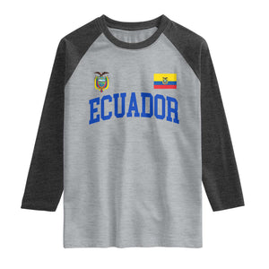 Ecuador Vintage Throwback Soccer Jersey Style Raglan Shirt Ecuadorian Hispanic Heritage