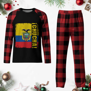 Chucha Funny Ecuadorian Slang Vintage Ecuador Flag Plaid Pajama Set