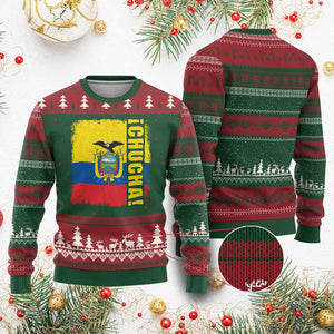 Chucha Funny Ecuadorian Slang Vintage Ecuador Flag Ugly Christmas Sweater