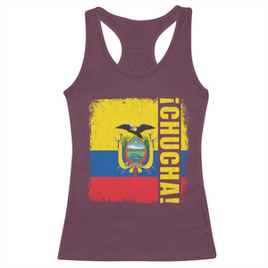 Chucha Funny Ecuadorian Slang Vintage Ecuador Flag Racerback Tank Top