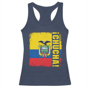 Chucha Funny Ecuadorian Slang Vintage Ecuador Flag Racerback Tank Top