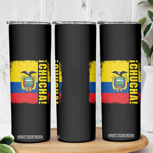 Chucha Funny Ecuadorian Slang Vintage Ecuador Flag Skinny Tumbler