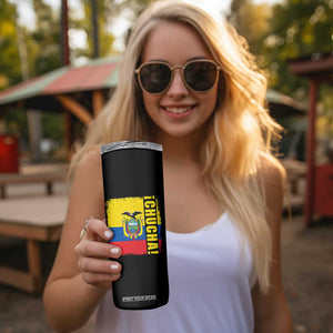 Chucha Funny Ecuadorian Slang Vintage Ecuador Flag Skinny Tumbler
