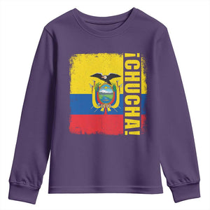 Chucha Funny Ecuadorian Slang Vintage Ecuador Flag Youth Sweatshirt