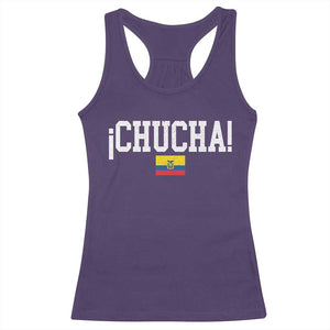 Chucha Funny Ecuadorian Slang Ecuador Flag Latino Saying Racerback Tank Top