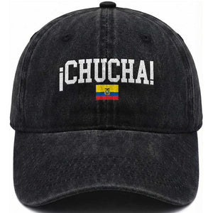 Chucha Funny Ecuadorian Slang Ecuador Flag Latino Saying Washed Cotton Baseball Cap