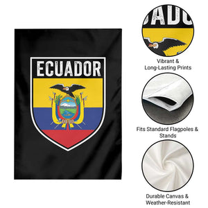 Ecuador Vintage Soccer Crest Escudo Ecuadorian Coat of Arms Garden Flag