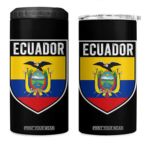 Ecuador Vintage Soccer Crest Escudo Ecuadorian Coat of Arms 4 in 1 Can Cooler Tumbler