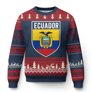 Ecuador Vintage Soccer Crest Escudo Ecuadorian Coat of Arms Ugly Christmas Sweater