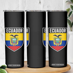 Ecuador Vintage Soccer Crest Escudo Ecuadorian Coat of Arms Skinny Tumbler