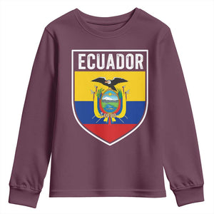 Ecuador Vintage Soccer Crest Escudo Ecuadorian Coat of Arms Youth Sweatshirt