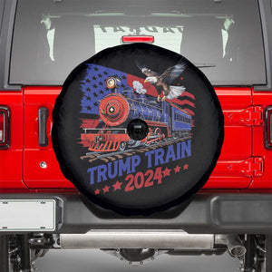 Trump Train 2024 Spare Tire Cover USA American Flag Bald Eagle TS11 Black Print Your Wear