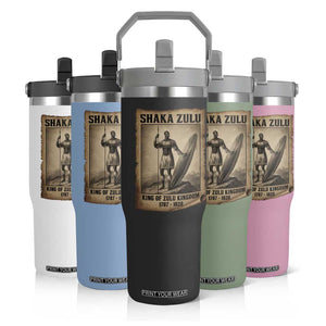 Shaka Zulu Flip Straw Tumbler King of Zulu Kingdom Indigenous African Tribe