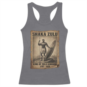 Shaka Zulu Racerback Tank Top King of Zulu Kingdom Indigenous African Tribe TS11 Charcoal Print Your Wear