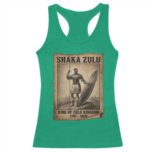 Shaka Zulu Racerback Tank Top King of Zulu Kingdom Indigenous African Tribe TS11 Irish Green Print Your Wear