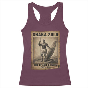 Shaka Zulu Racerback Tank Top King of Zulu Kingdom Indigenous African Tribe TS11 Maroon Print Your Wear