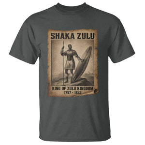 Shaka Zulu T Shirt King of Zulu Kingdom Indigenous African Tribe TS11 Dark Heather Print Your Wear
