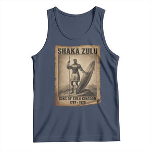 Shaka Zulu Tank Top King of Zulu Kingdom Indigenous African Tribe TS11 Navy Print Your Wear