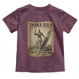 Shaka Zulu Toddler T Shirt King of Zulu Kingdom Indigenous African Tribe TS11 Maroon Print Your Wear